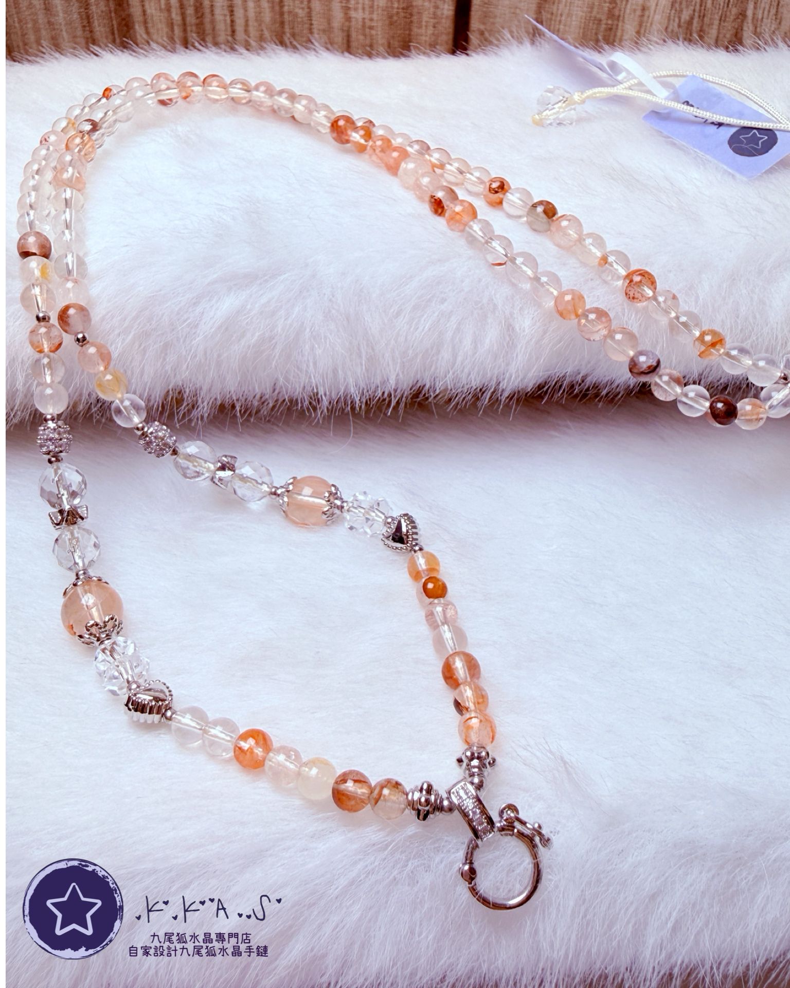 K00165 紅膠花 - 頸鏈