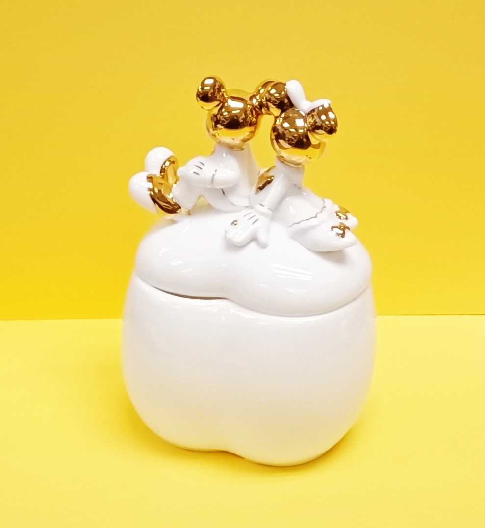 BONE CHINA COVERED BOX 骨瓷收納盒 Mickey And Minnie Mouse  (KD-15)
