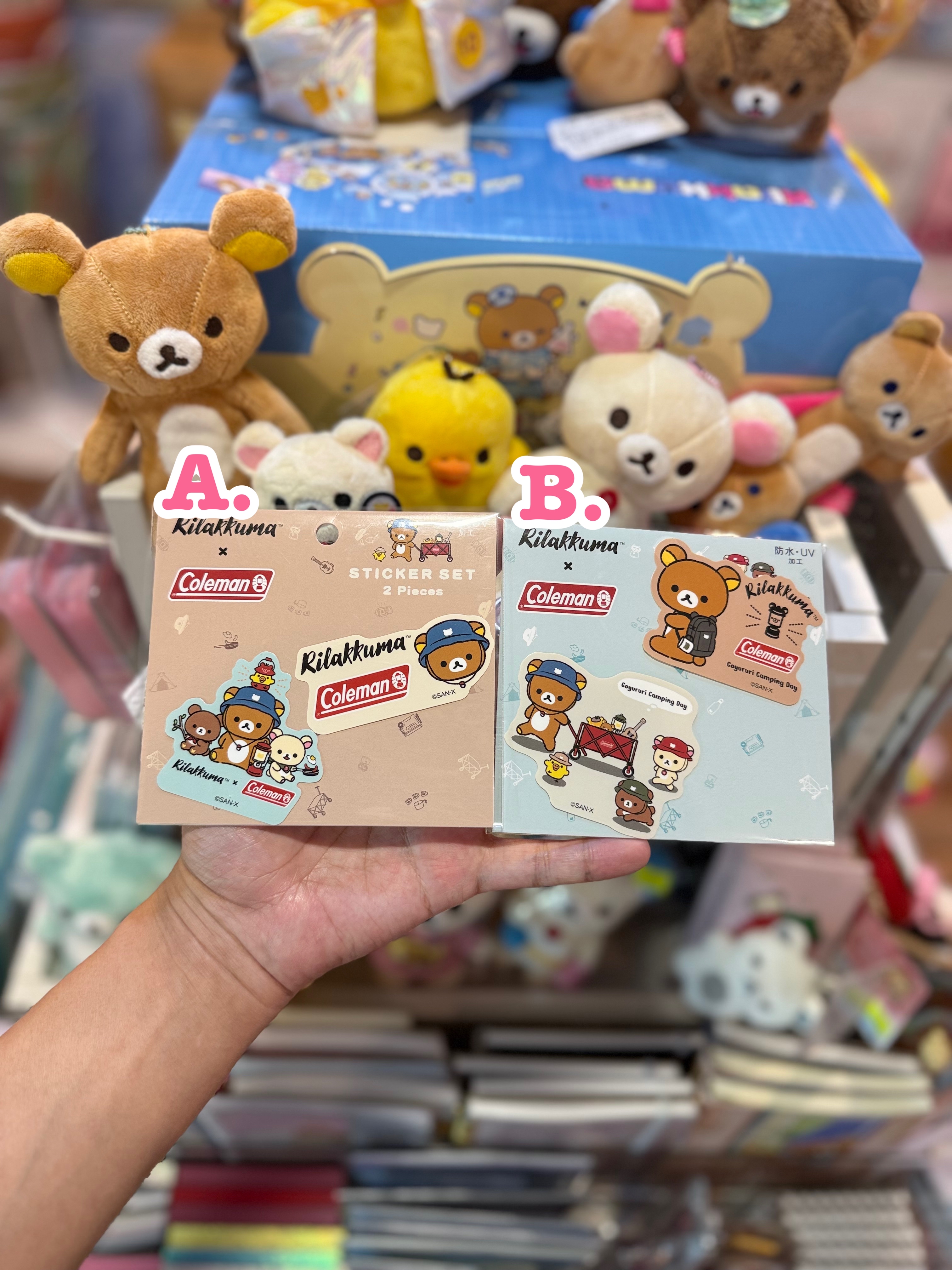《現貨》全新日本專店限定 rilakkuma  x Coleman防水防Uv 貼紙Set