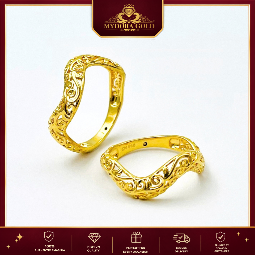 MYDORA Cincin Wave Corak Jawa (5G) l EMAS 916/22K