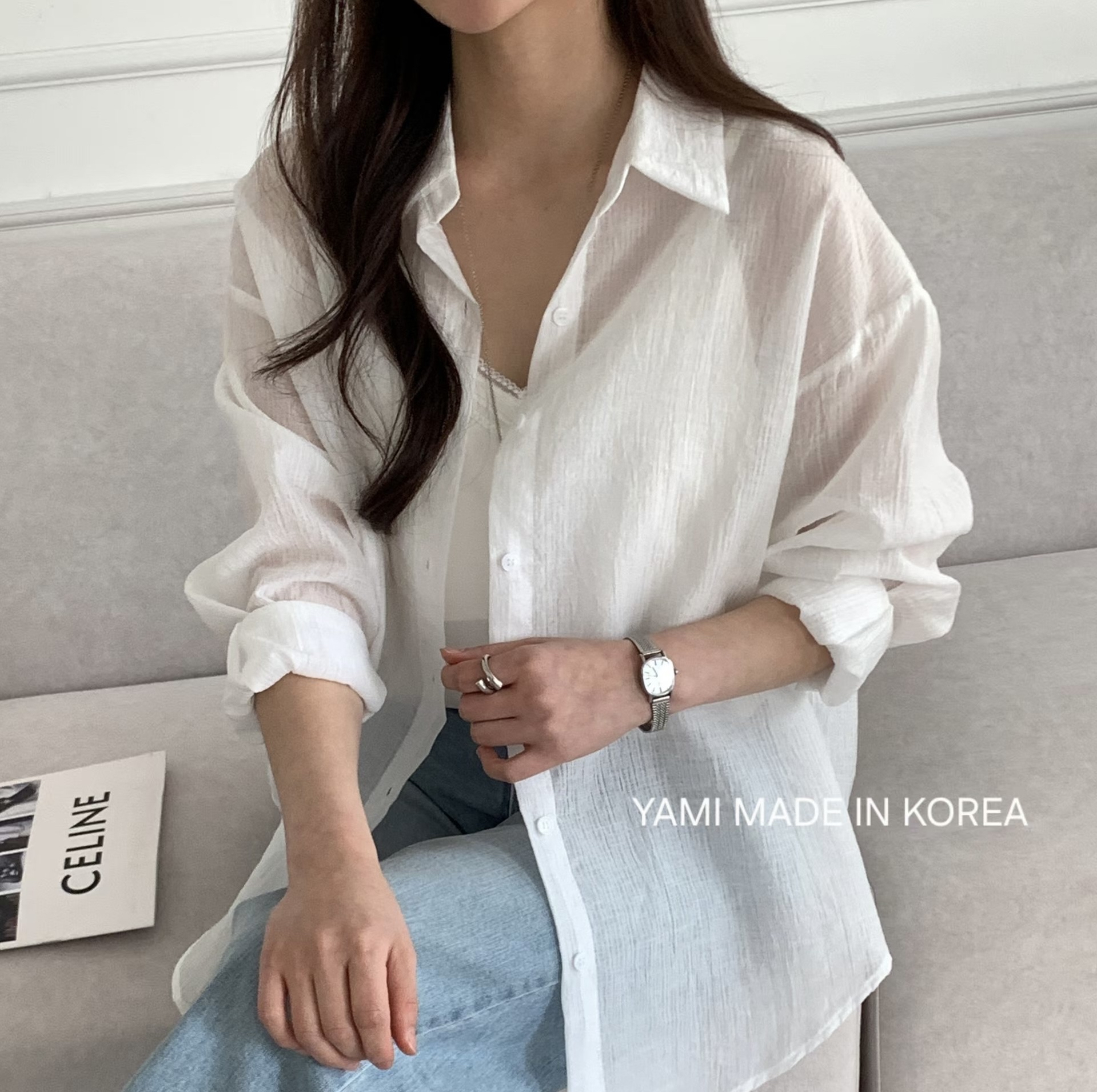 Made in Korea 🇰🇷開胸排鈕恤衫