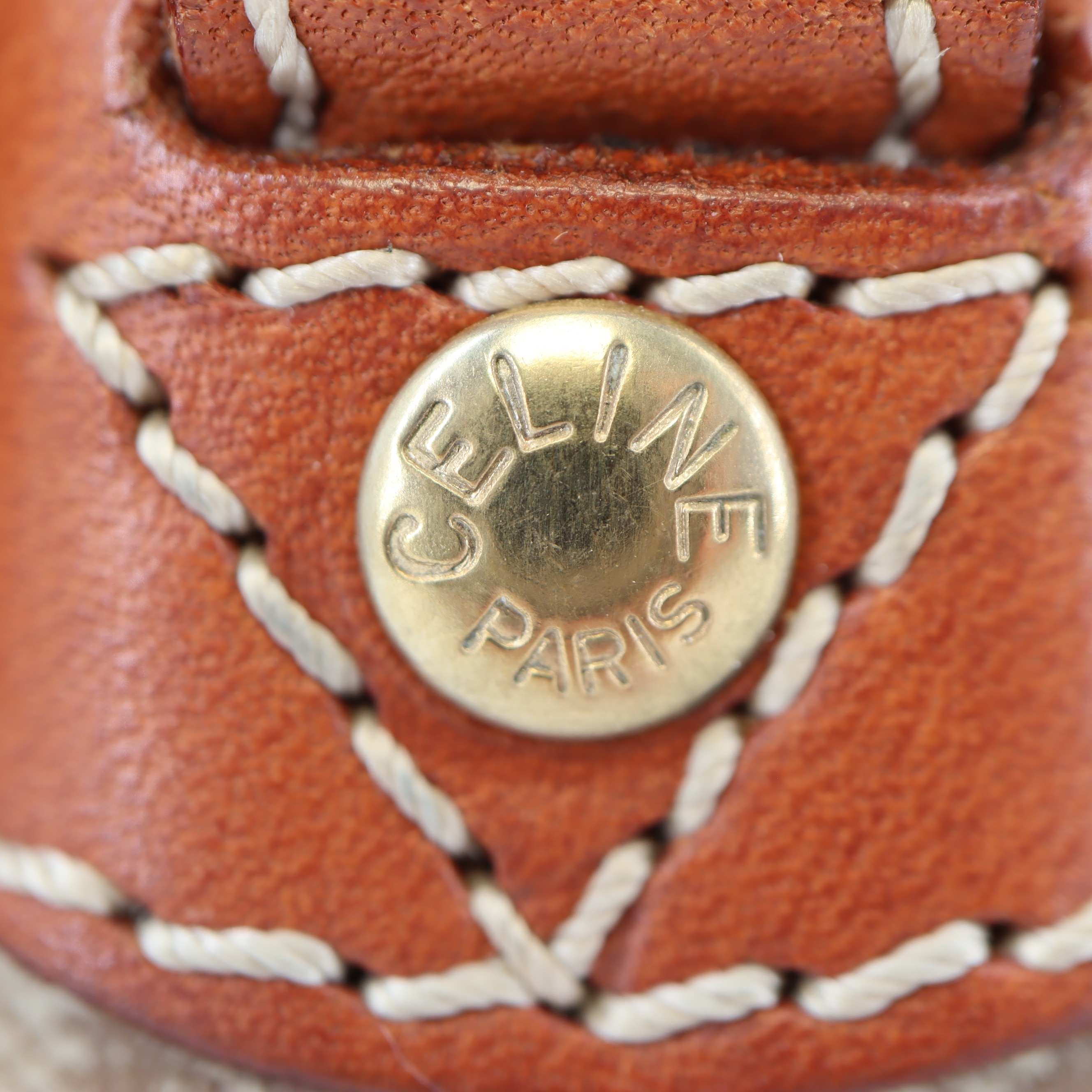 Celine Beige Macadam Padlock Crossbody Bag