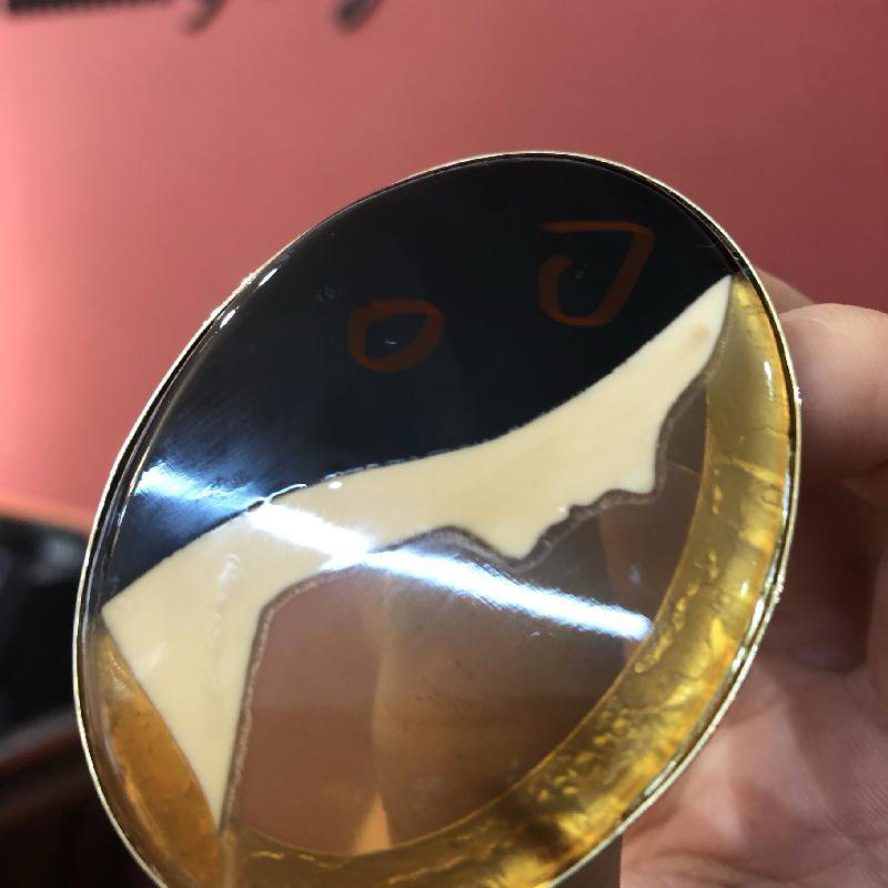 1960-70s Horn & Bone Inlay Long Hair Lady Brooch/Pendant (NA0727)