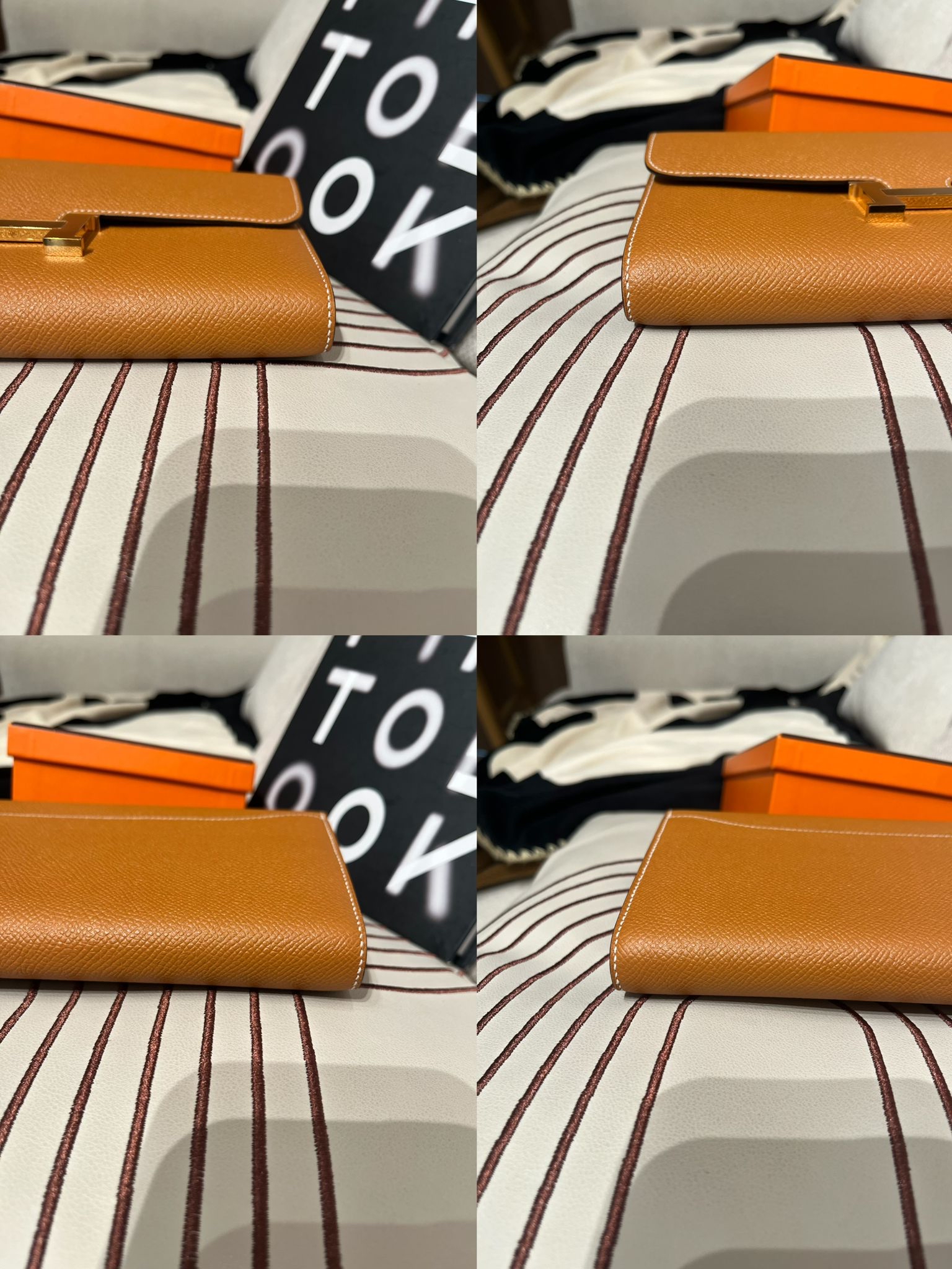 Hermes Constance Wallet Stamp X Gold 金金100%Authentic, 98%New ✅Box