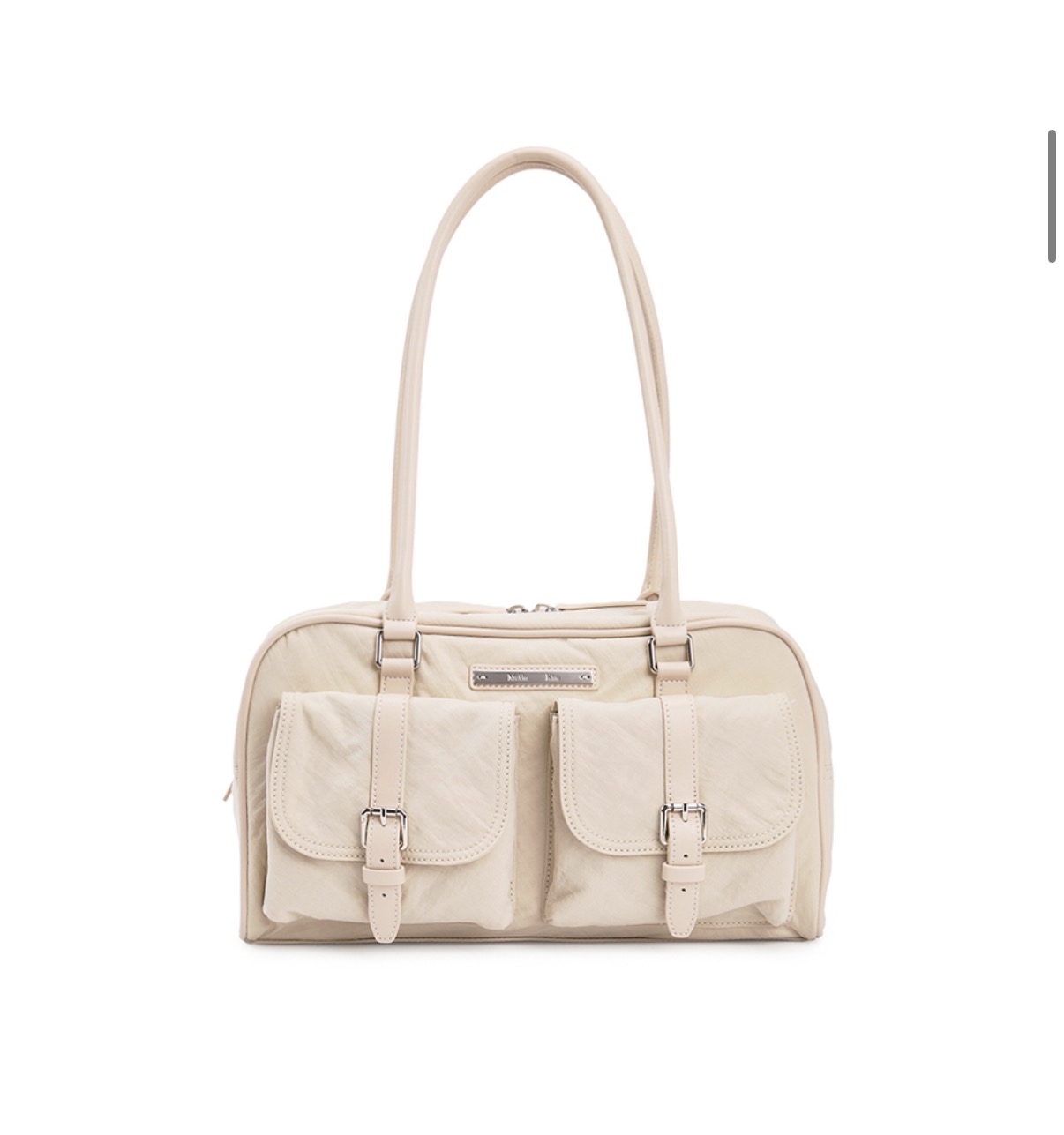MATIN KIM 特價場 DOUBLE POCKET SPORTY TOTE BAG IN BEIGE