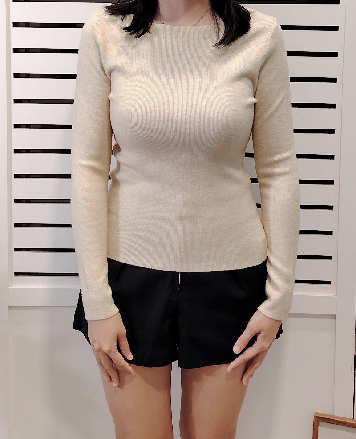 S563 Boat Collar Long Sleeve Knit Wear