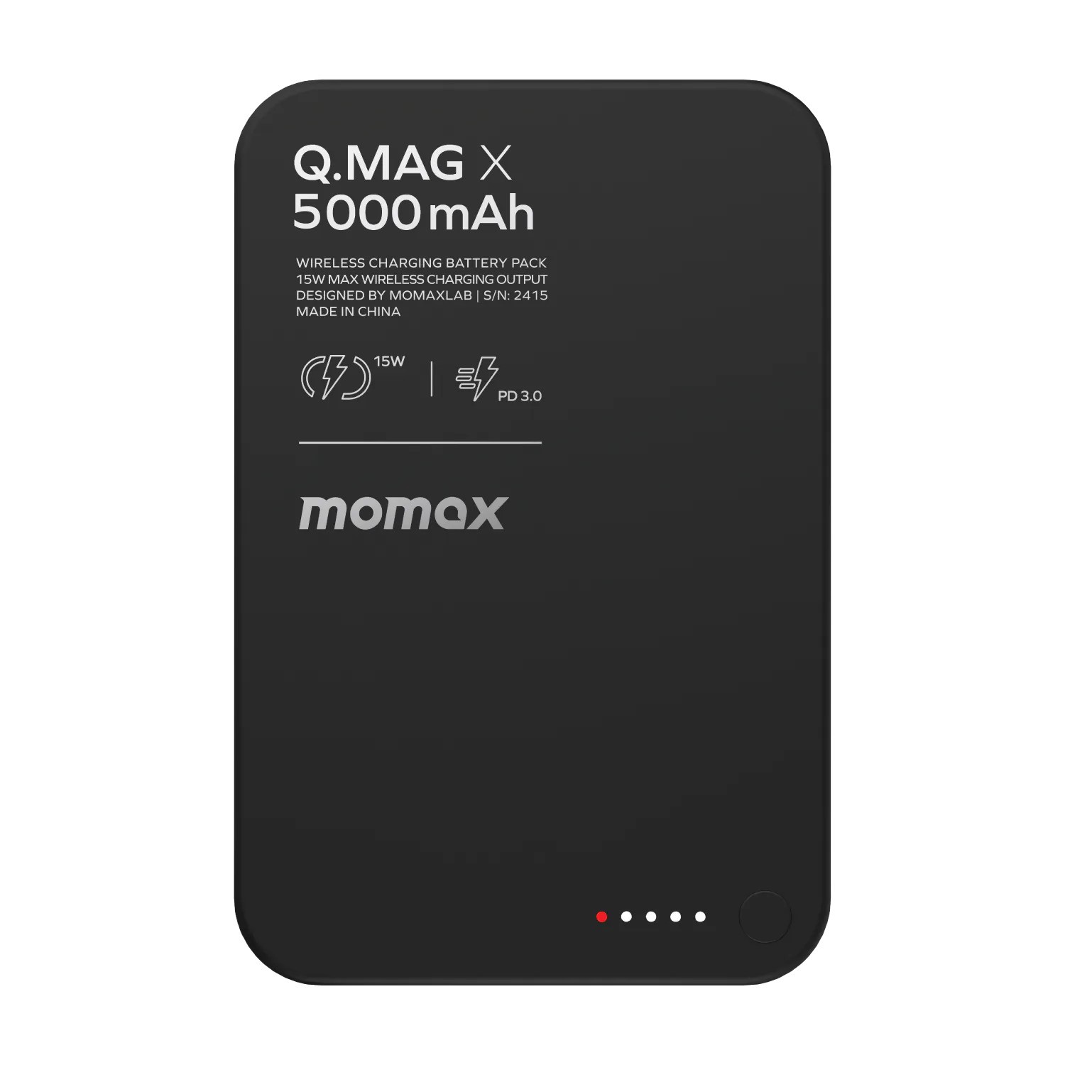 Momax  IP116 (3C追溯二維碼) Q.Mag X 5000mAh 超薄磁吸流動電源 [3色選擇]