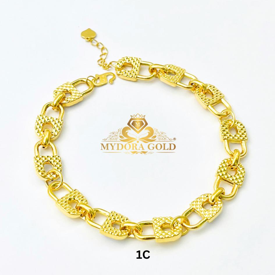 MYDORA Rantai Tangan Fesyen Safety Lock Link l EMAS 916/22K