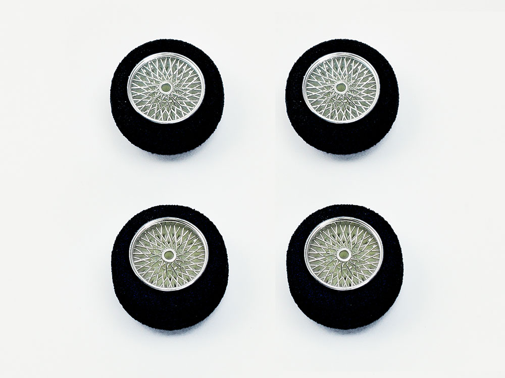 SMALL DIA. PLATED SPOKE WHEEL SET (w/RESTON SPONGE TIRES)