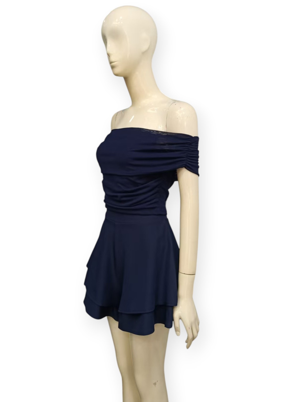 Ruched Off Shoulder Shorts Set M247
