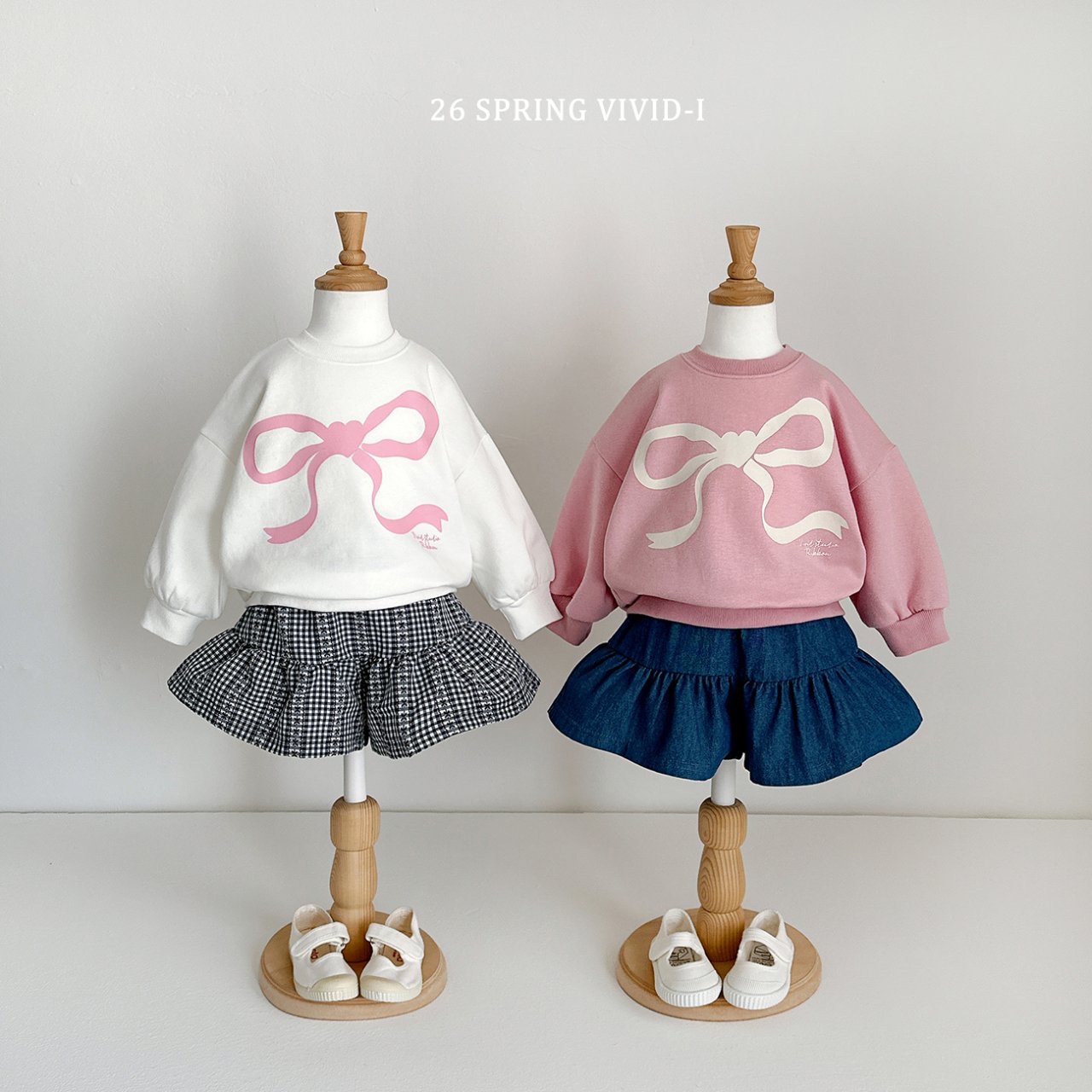 🌸預訂 韓國直送🌸🇰🇷VIVIDI三色絲帶印花寬鬆衛衣