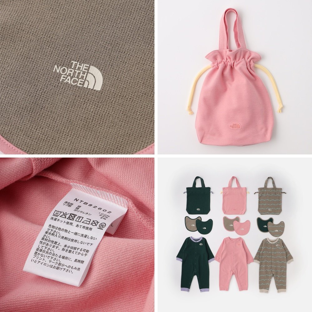 🆕【⭐訂購⭐】 🌀#TheNorthFace #TNF 有機棉 長袖連身衣+圍兜x2+索繩袋 4件套套裝［3款選］🌀[ELIA-0102][261014]