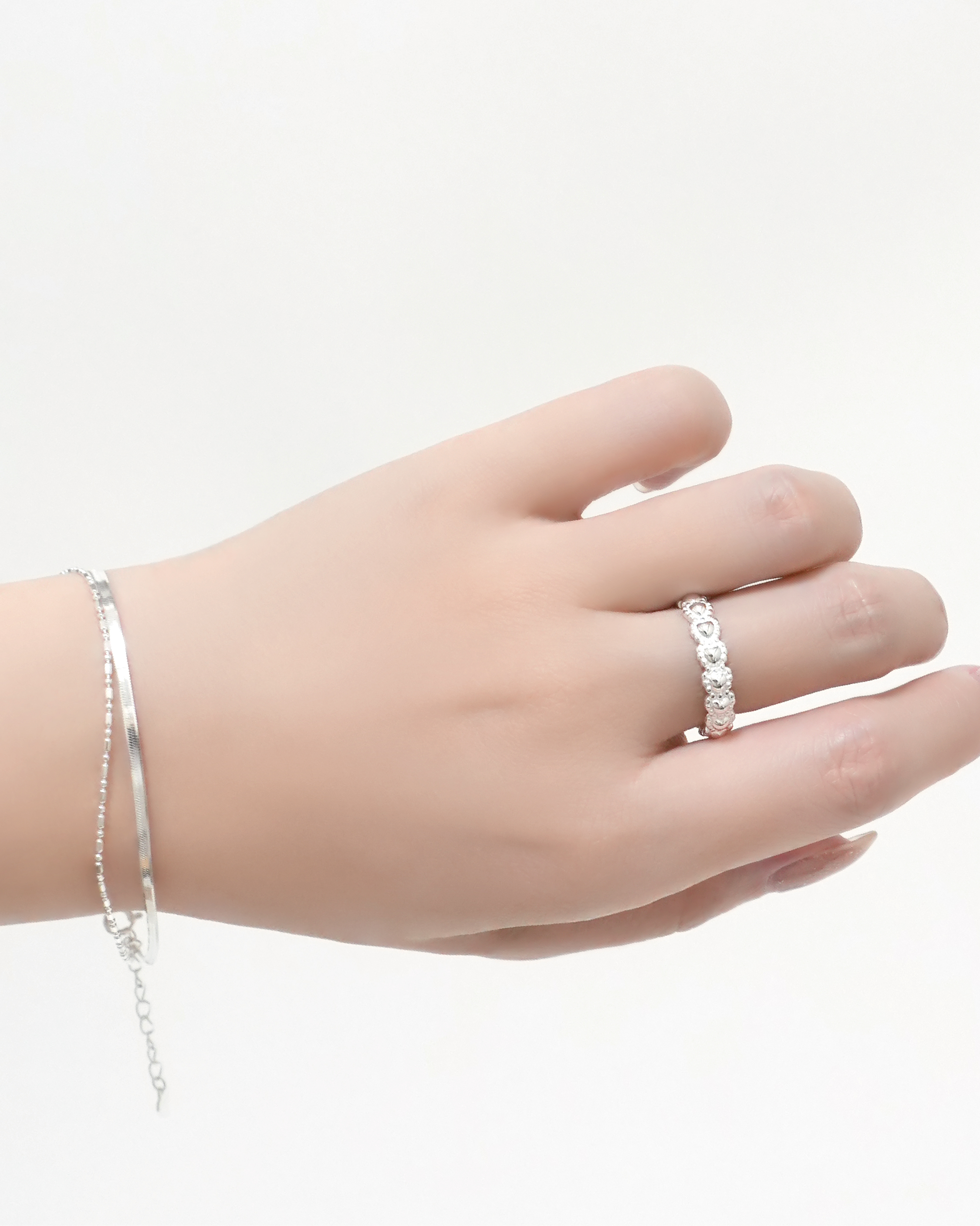 Cloud-Bead Heart Ring