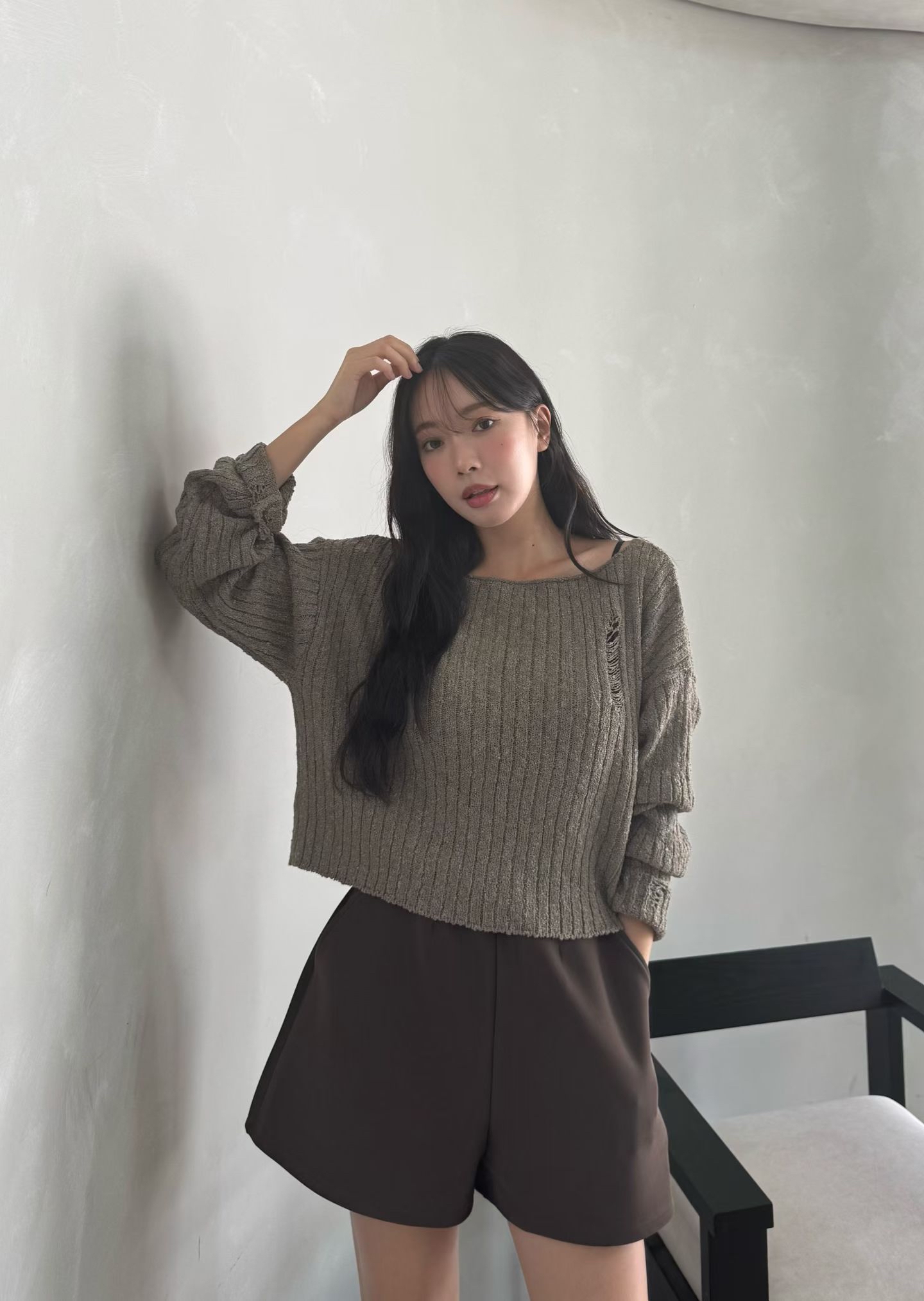MA9 隨性破洞設計感針織Cardigan