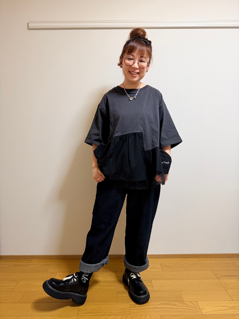 日本拼款紗紗衫