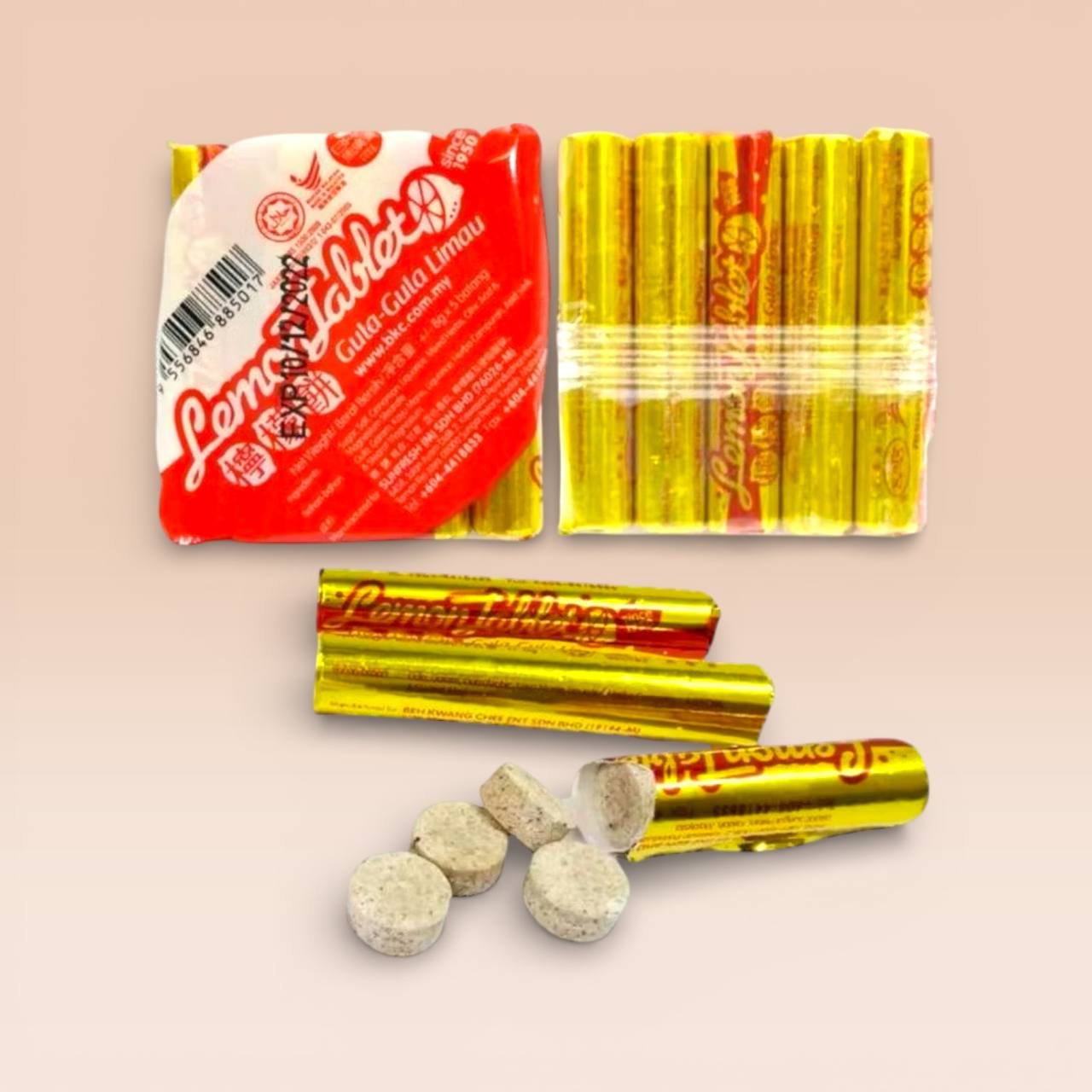 Lemon Tablet gula asam limau candy 柠檬糖 20pcs