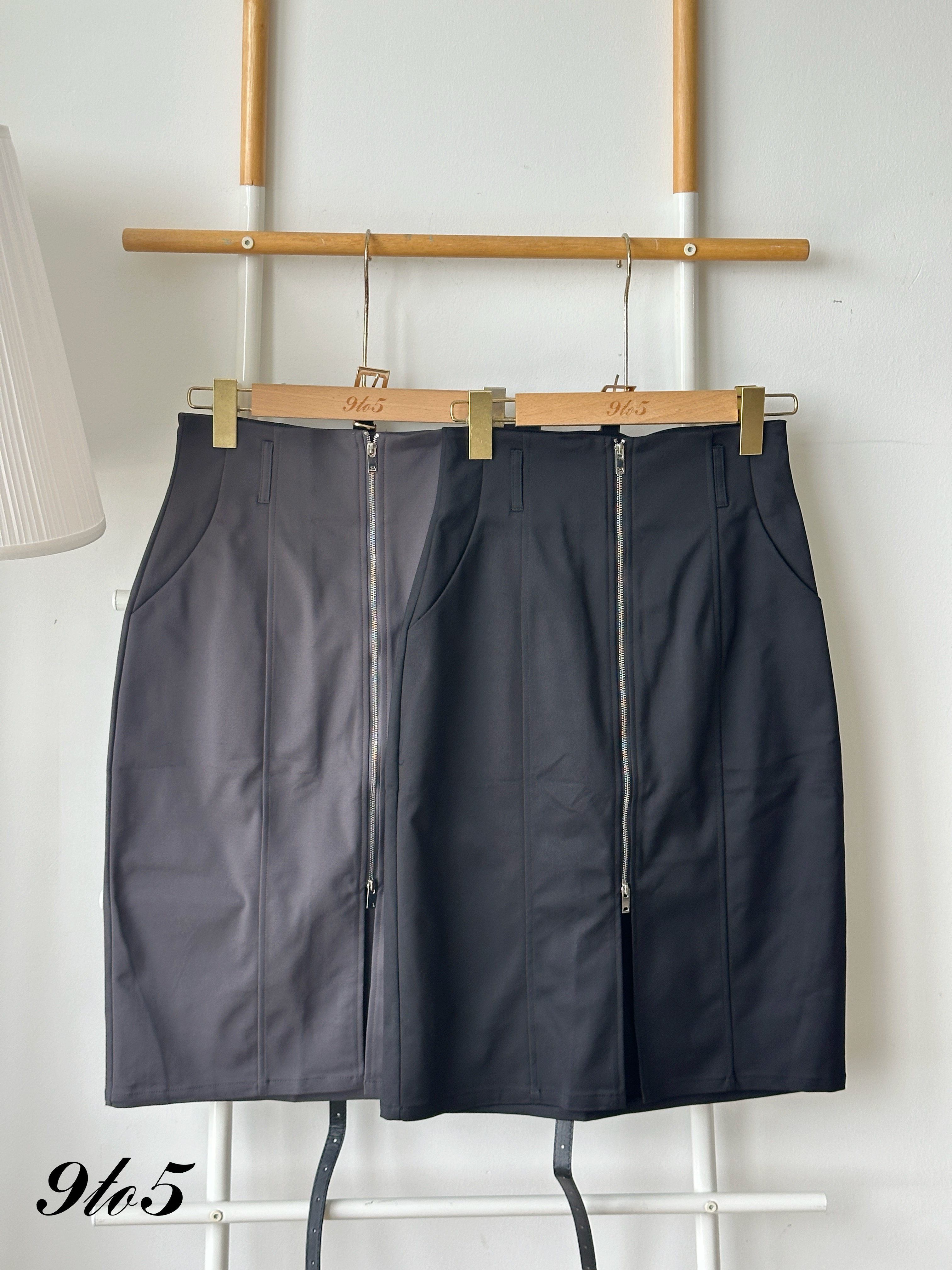 S1917 Midi Zipped Pencil Skirt - 3 Colors 