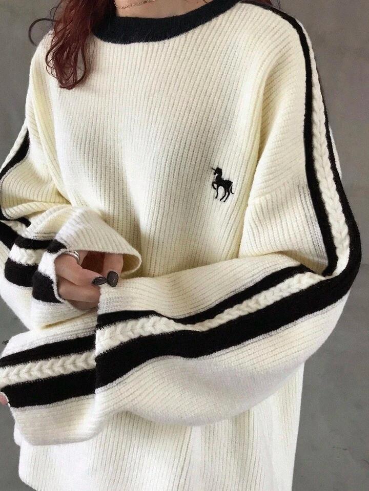 復古學院風針織毛衣