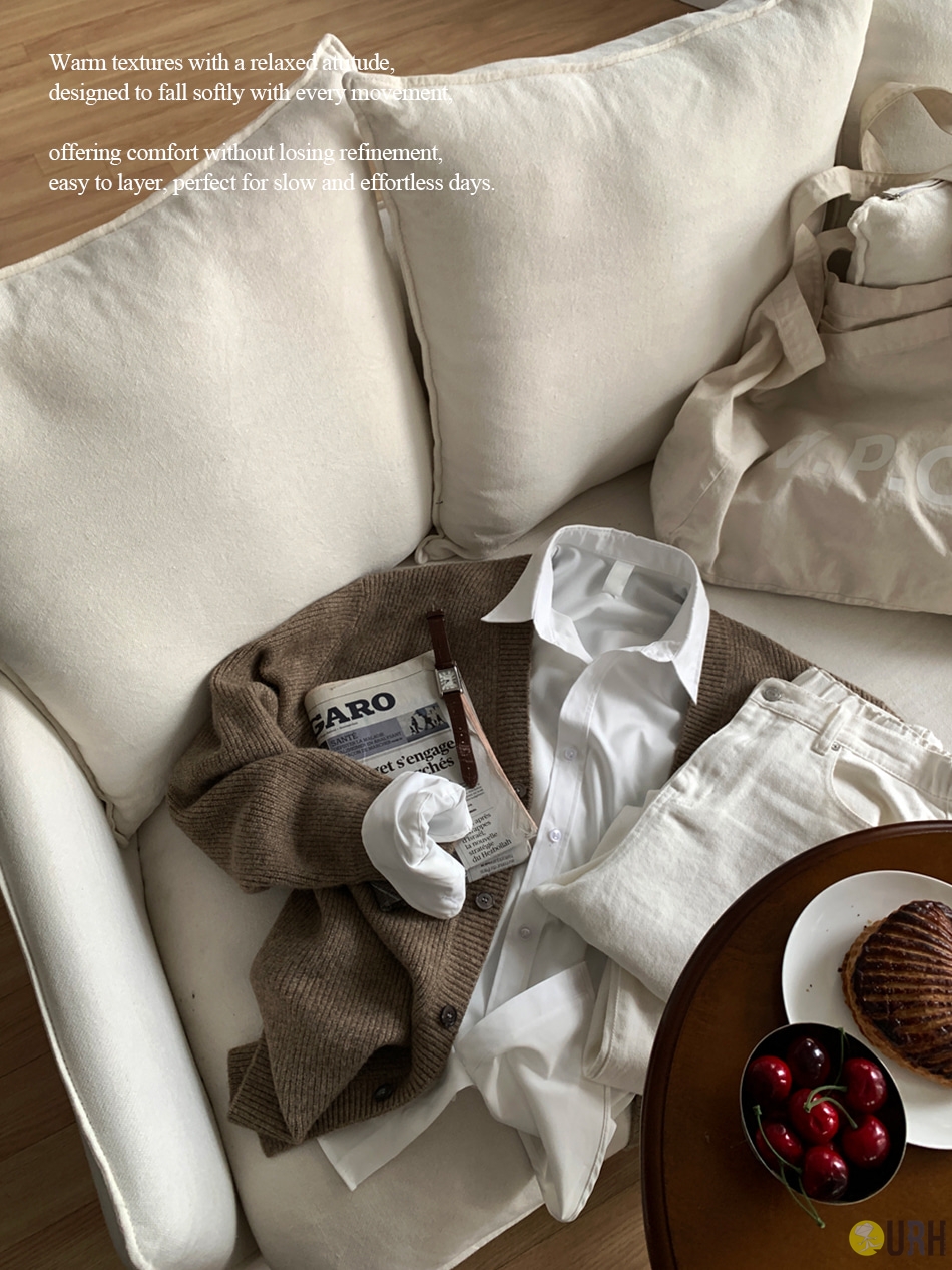 【100%保證韓國直送】極致柔軟仿羊絨立體織紋 V 領針織外套 Cardigan [9 color] RL114776