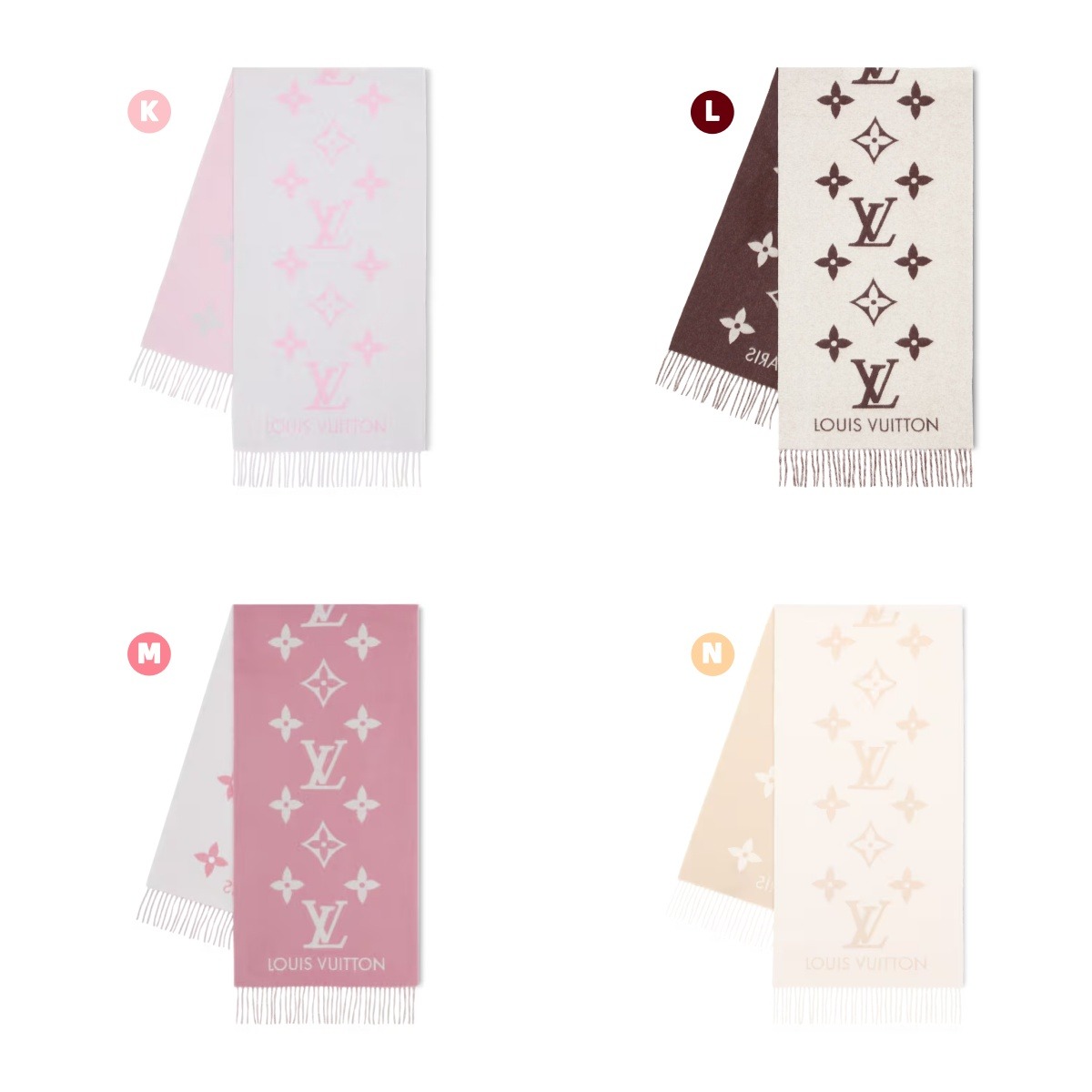 【現貨頂級】LOUIS VUITTON Reykjavik scarf LV經典圖案山羊絨雙面頸巾 