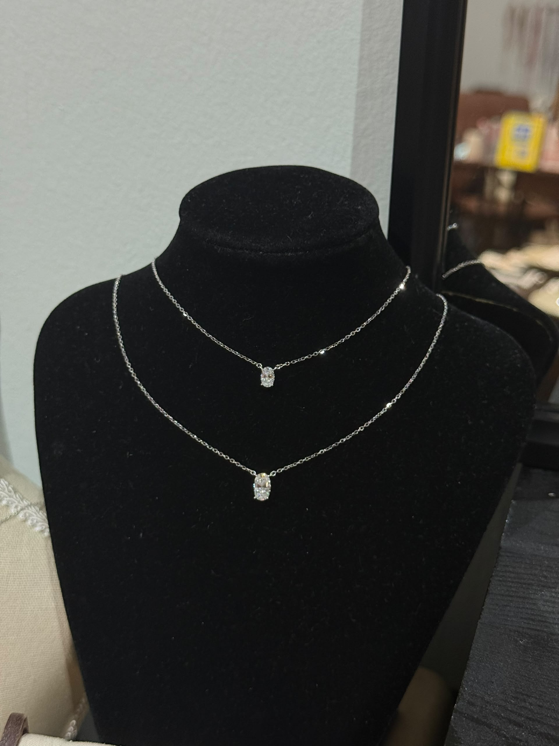 马眼莫桑石项链 Moissanite Marquise Necklace