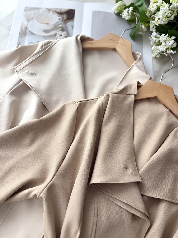 Classic Flared Trench Dress (Ivory)