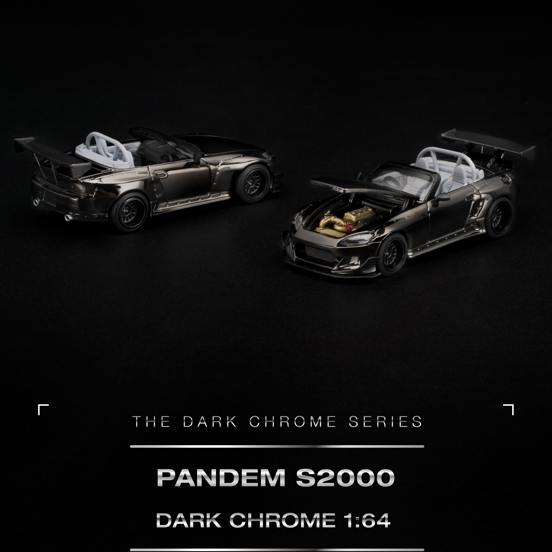Pre Order - POP RACE 1/64 ( PRDC019 ) PANDEM S2000 DARK CHROME ｜ POPRACE 預訂優惠價 $120