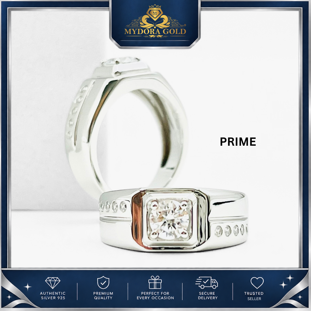 MYDORA 925 Silver Ring - Cincin Regal Edge Collection