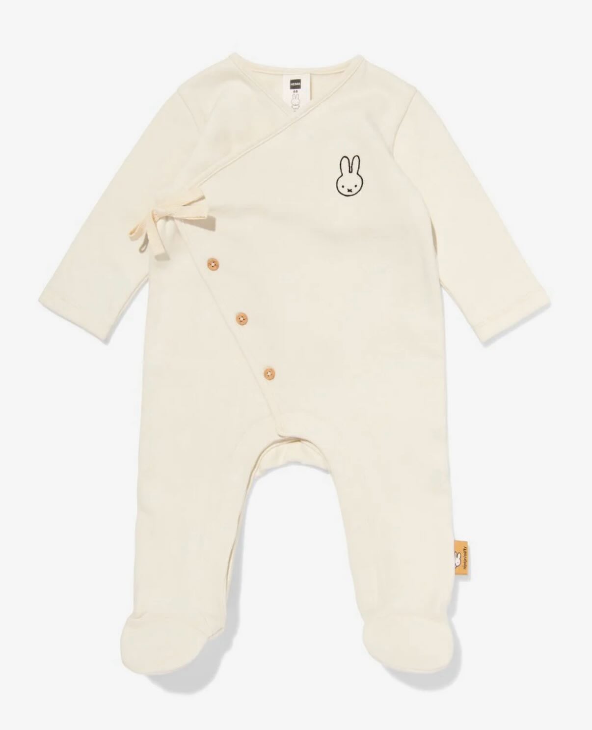 Miffy newborn baby long sleeves wrap around jumpsuit (ecru)