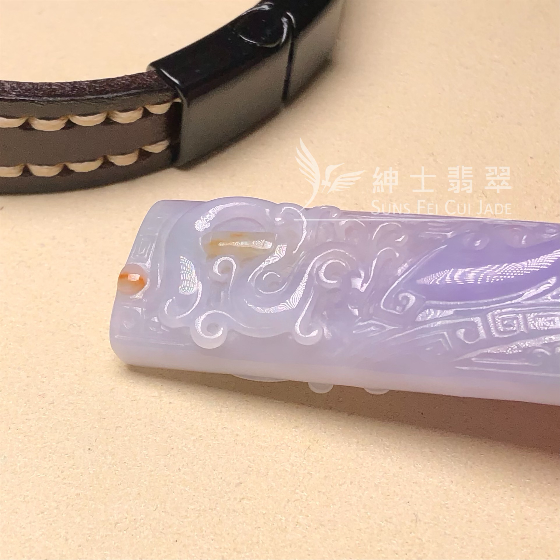 #YK00045 木那帶翡雙面雕復古龍 