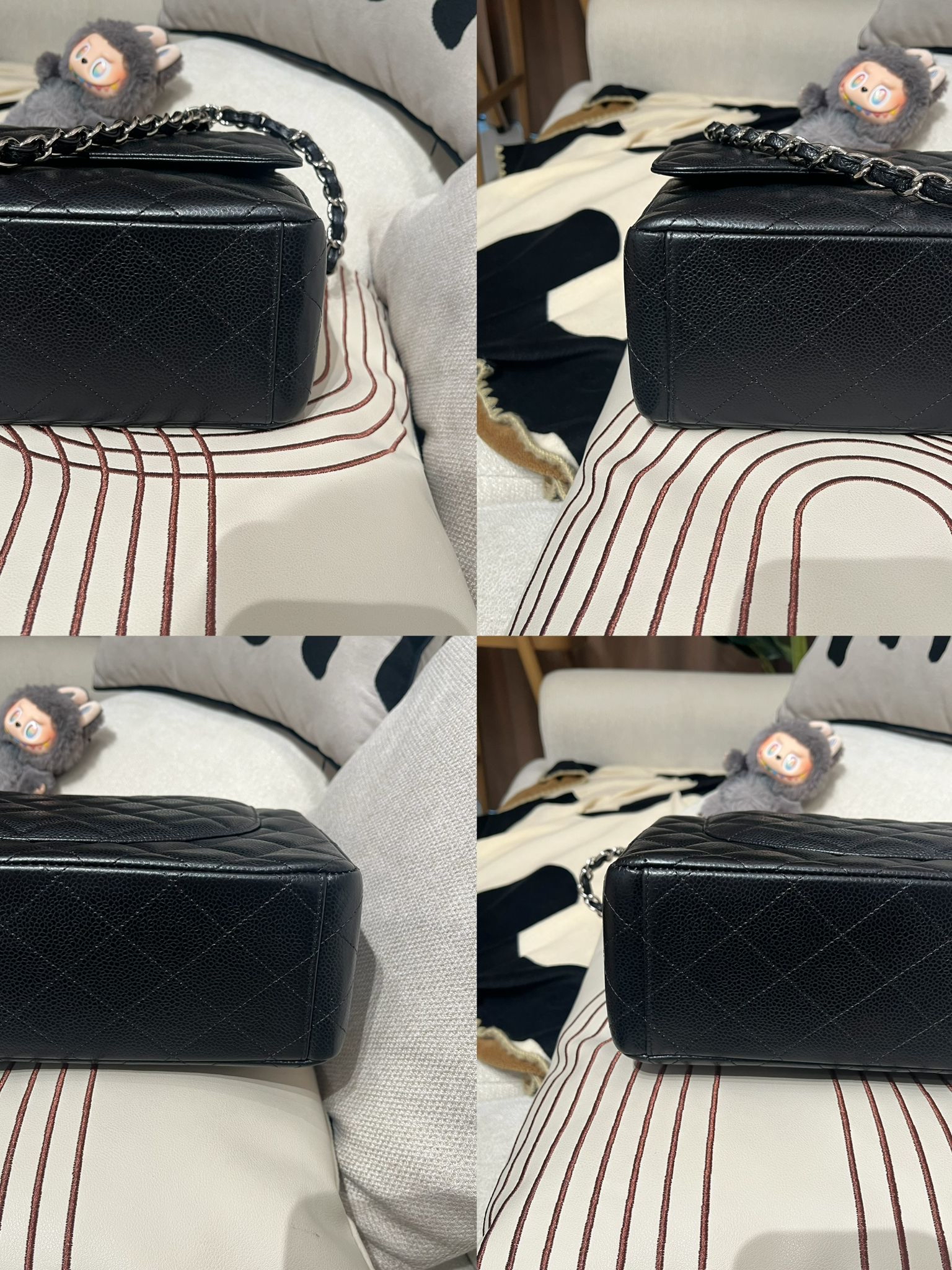 Chanel classic flap 33cm maxi jumbo 黑色荔枝牛皮銀扣100%Authentic,98%new ✅13card✅防塵袋✅box
