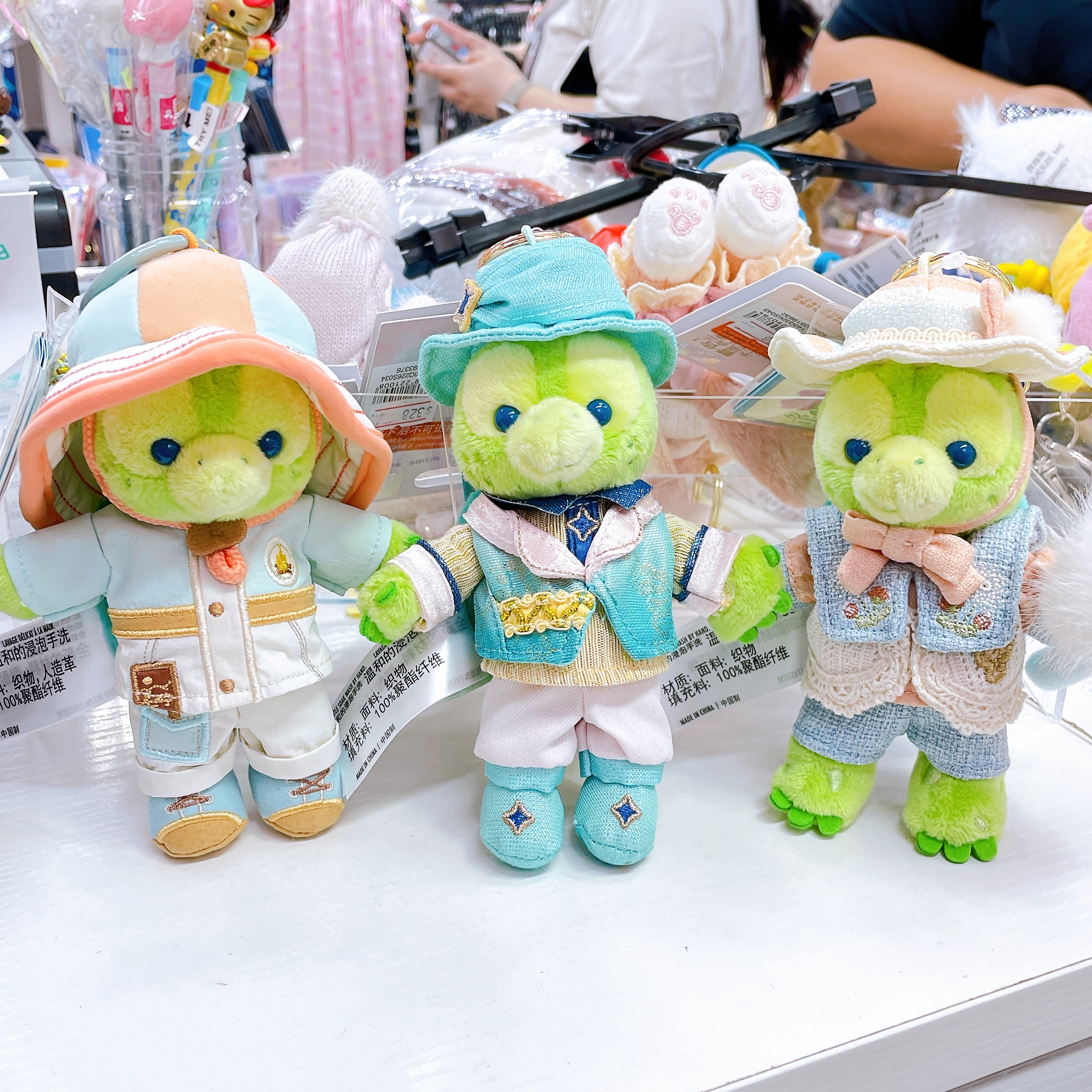 上海迪士尼樂園園內限定 duffy and friemd olu系列公仔掛飾 