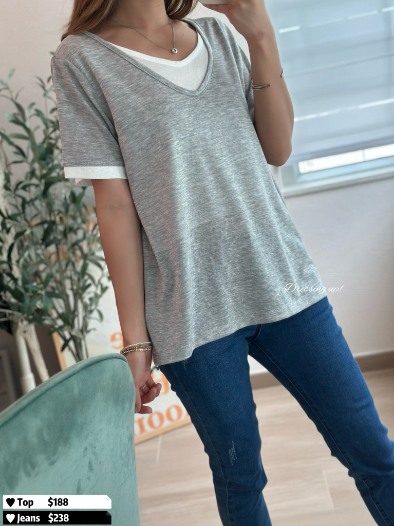 假兩件推介｜棉質拼接上衣