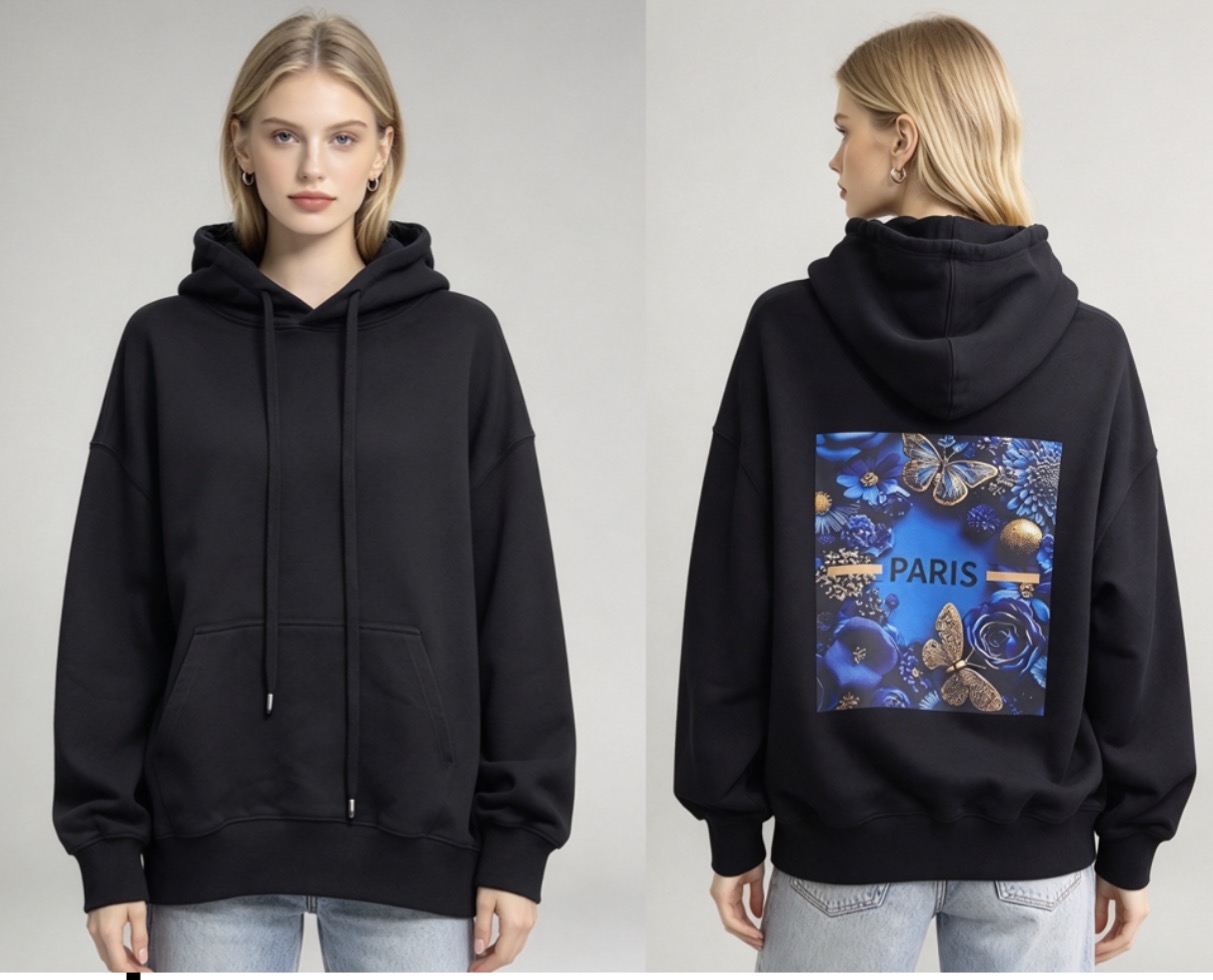[訂購] A055 Blue Butterfly Paris Hoodie
