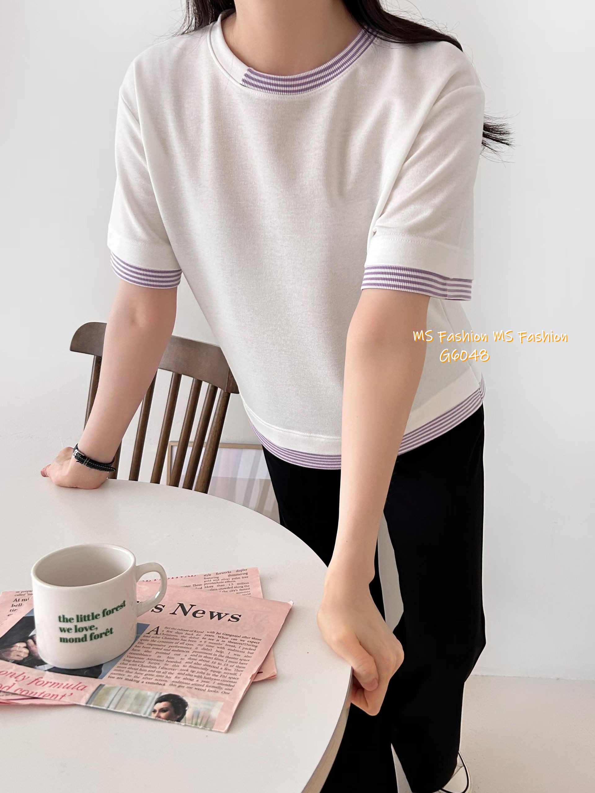 G6048 韓國🇰🇷拼邊子邊top