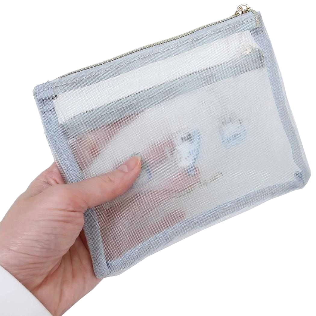 現貨｜日本 Q-LiA 貓貓 刺繡 網袋 化妝袋 收納袋 (09551)