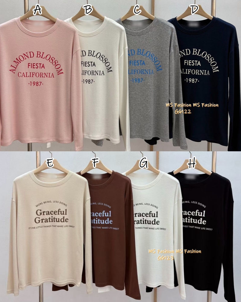 G6122/G6123 韓國🇰🇷靚料字母長袖tee