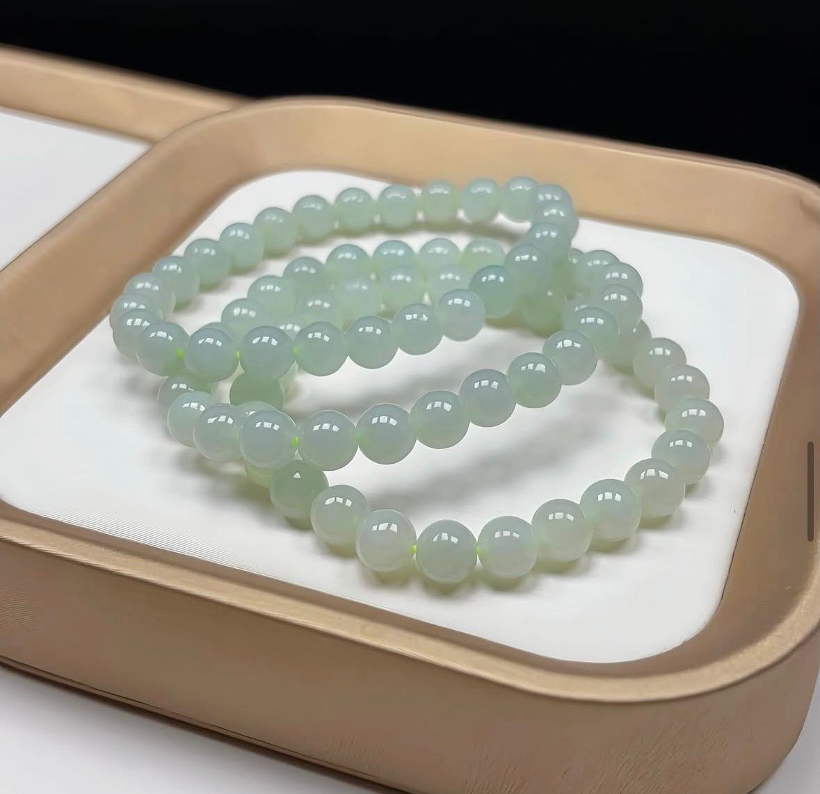 7.5mm 冰甜綠翡翠手串