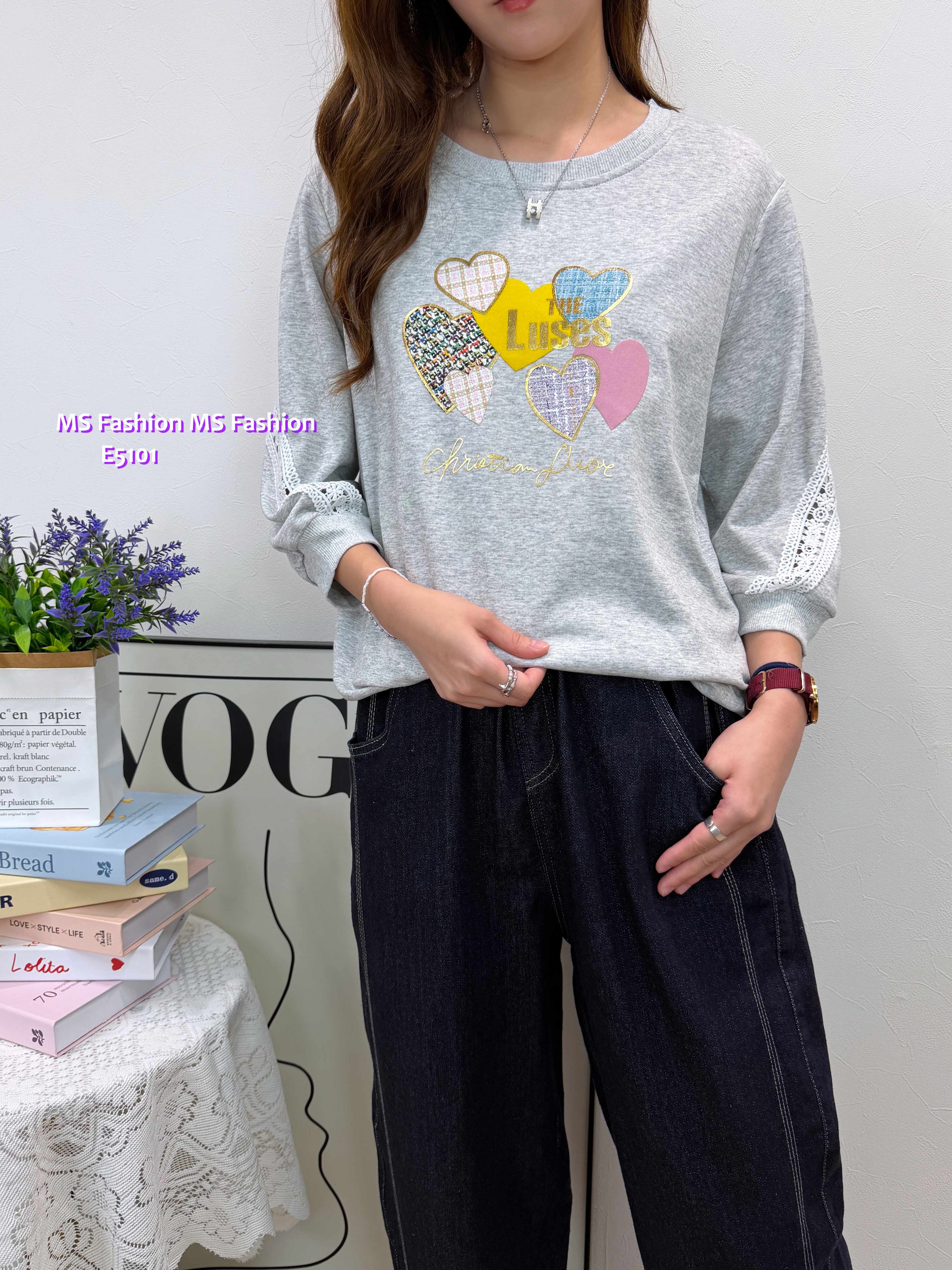 E5101 彩心print top