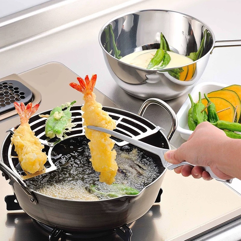 日本下村多用途不銹鋼燒烤鉗子