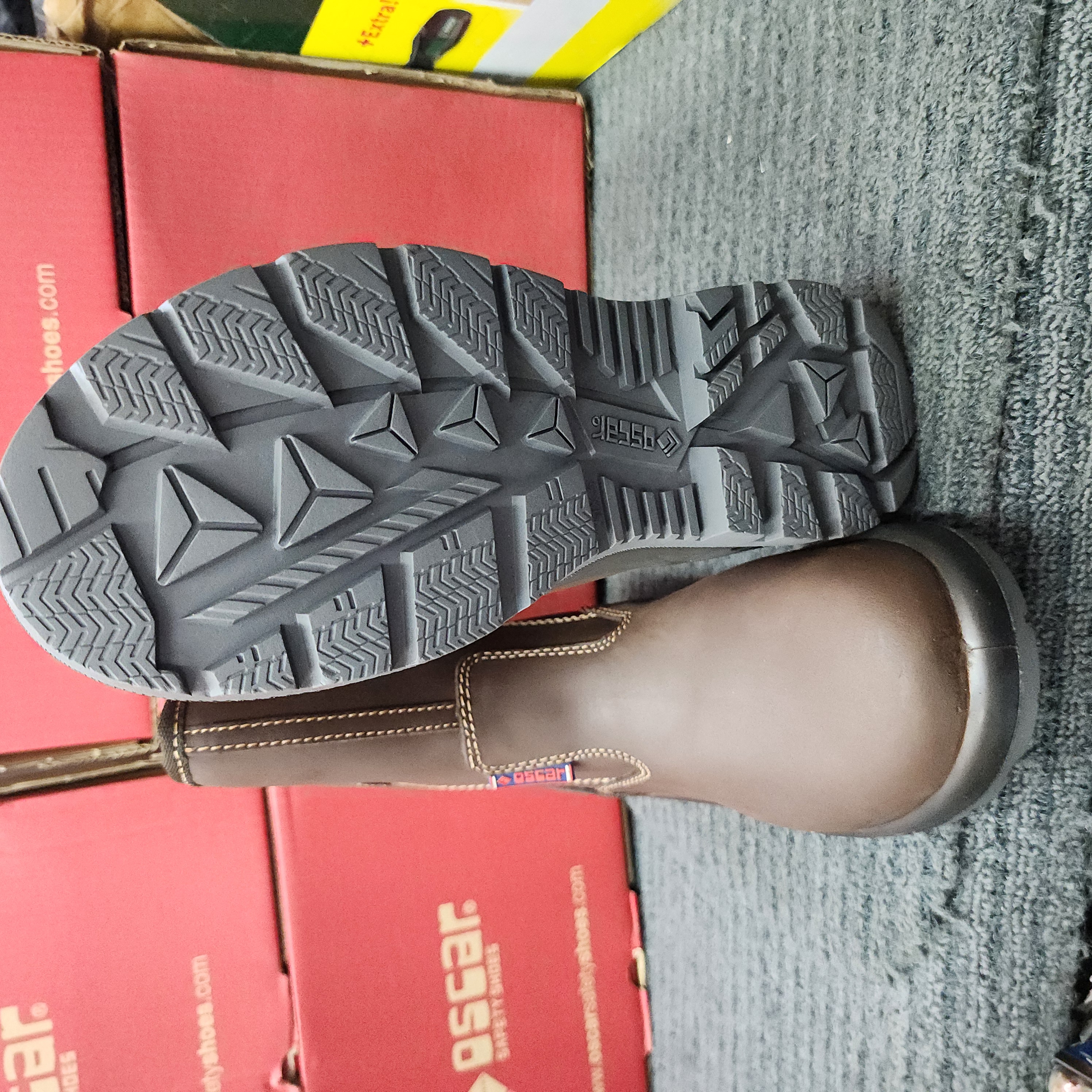 Oscar Safety Shoes 808 – Brown (High Cut)