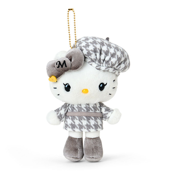 HELLO KITTY毛公仔球鏈掛件吊飾-MIMMY(單色千鳥格)