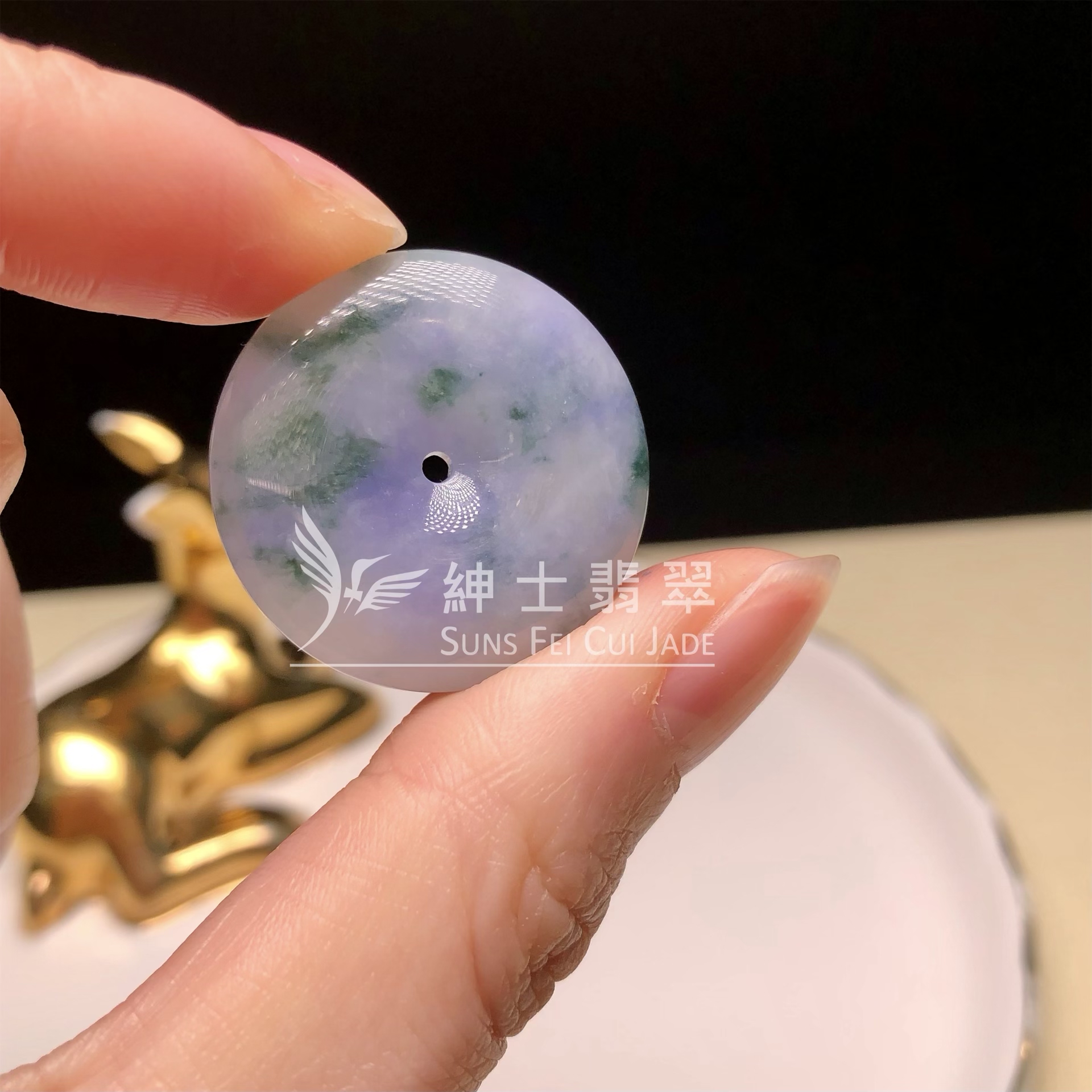 B08496 茄紫飄花平安扣