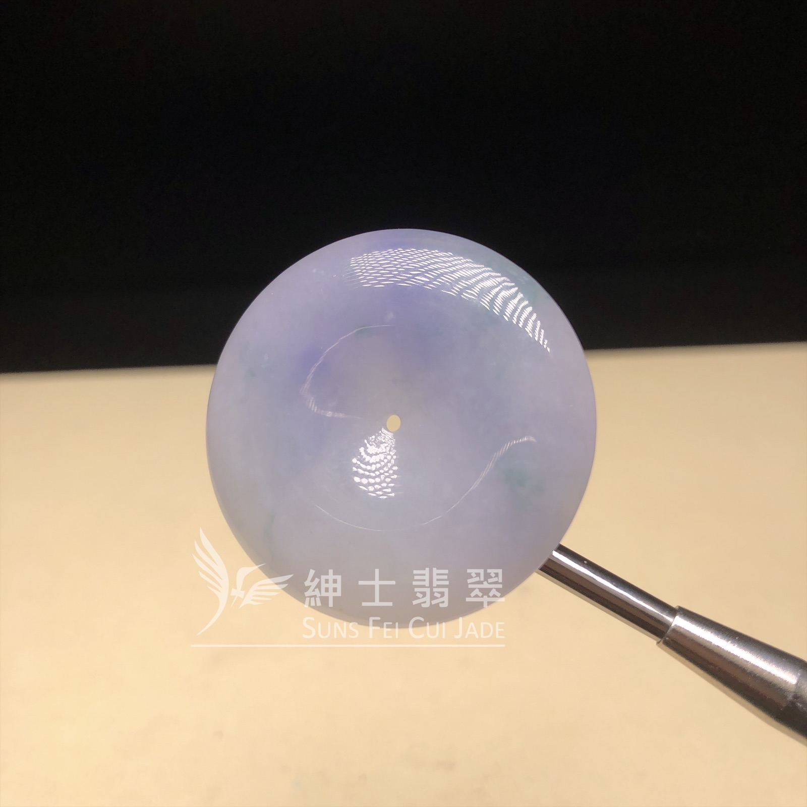 茄紫飄花平安扣  B08495