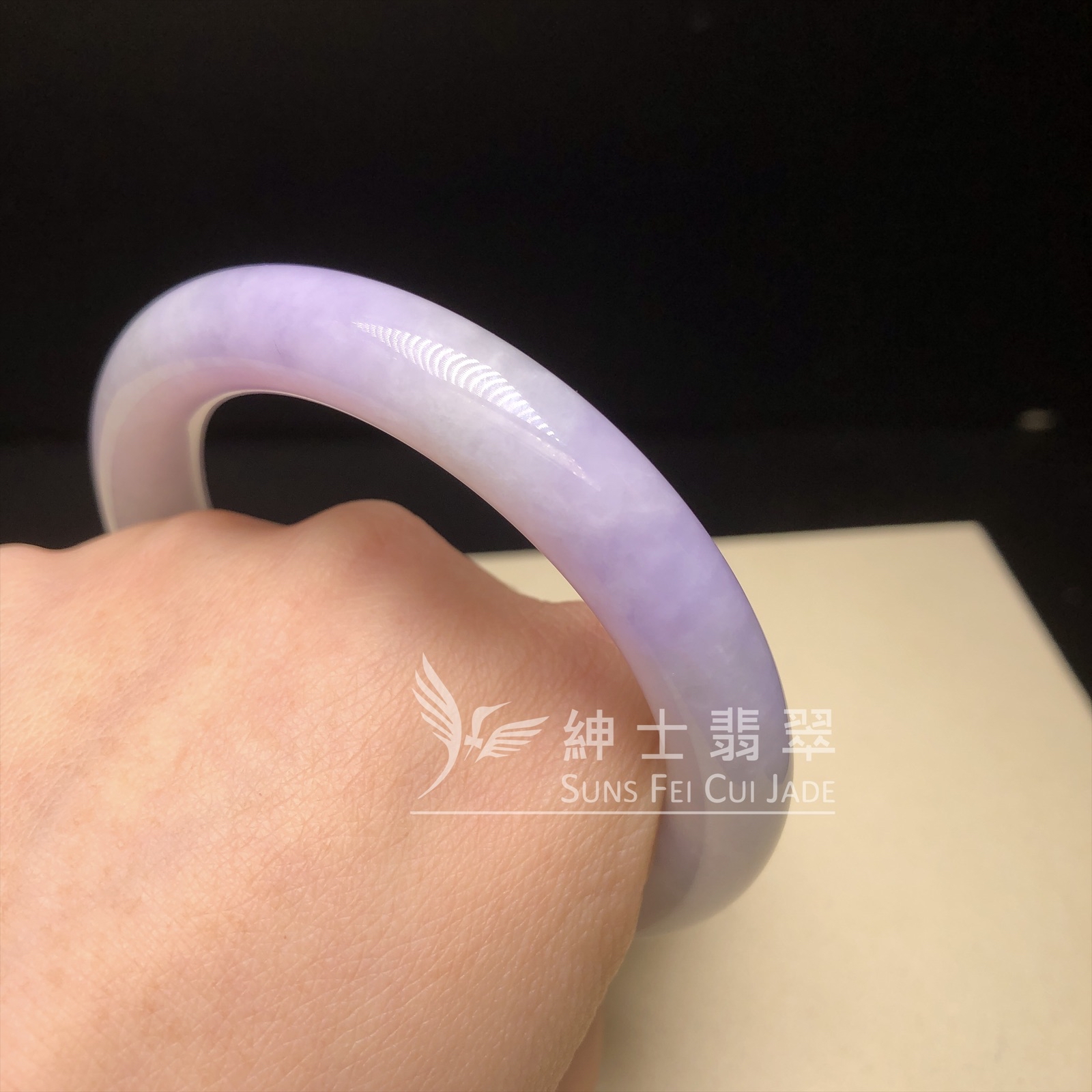C03918  會卡蠟皮紫羅蘭圓鐲55.5mm 