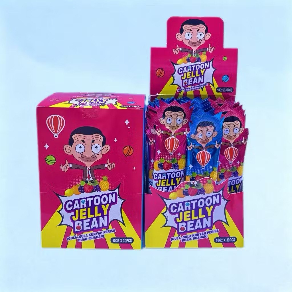 30pcs x10g Balloon Brand Cartoon Jelly Bean chewy candy fruits flavour