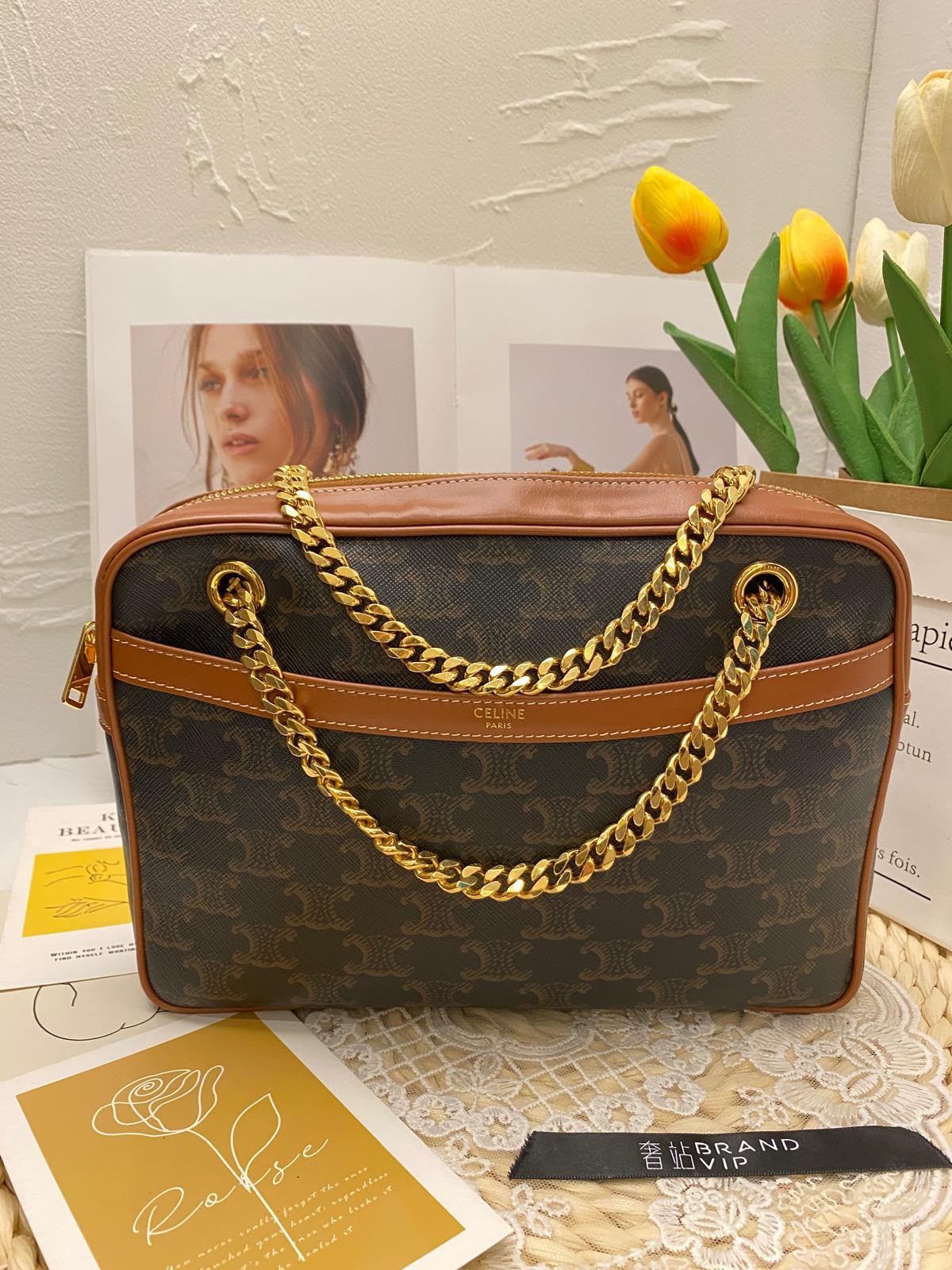 Celine Medium Patapans in Triomphe Canvas