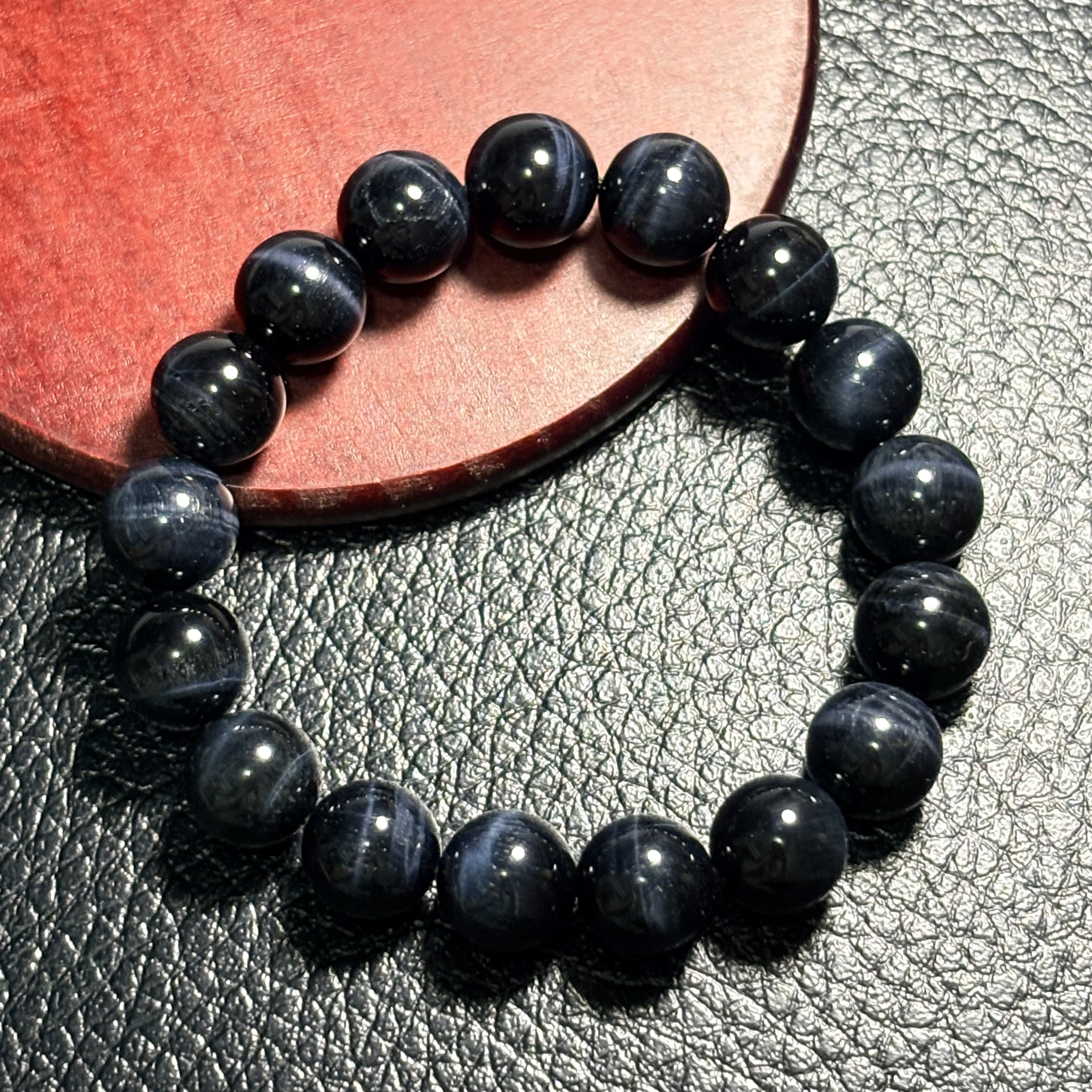 藍虎眼石手串 No.3571| 規格：11.5mm珠15.5cm 手圈