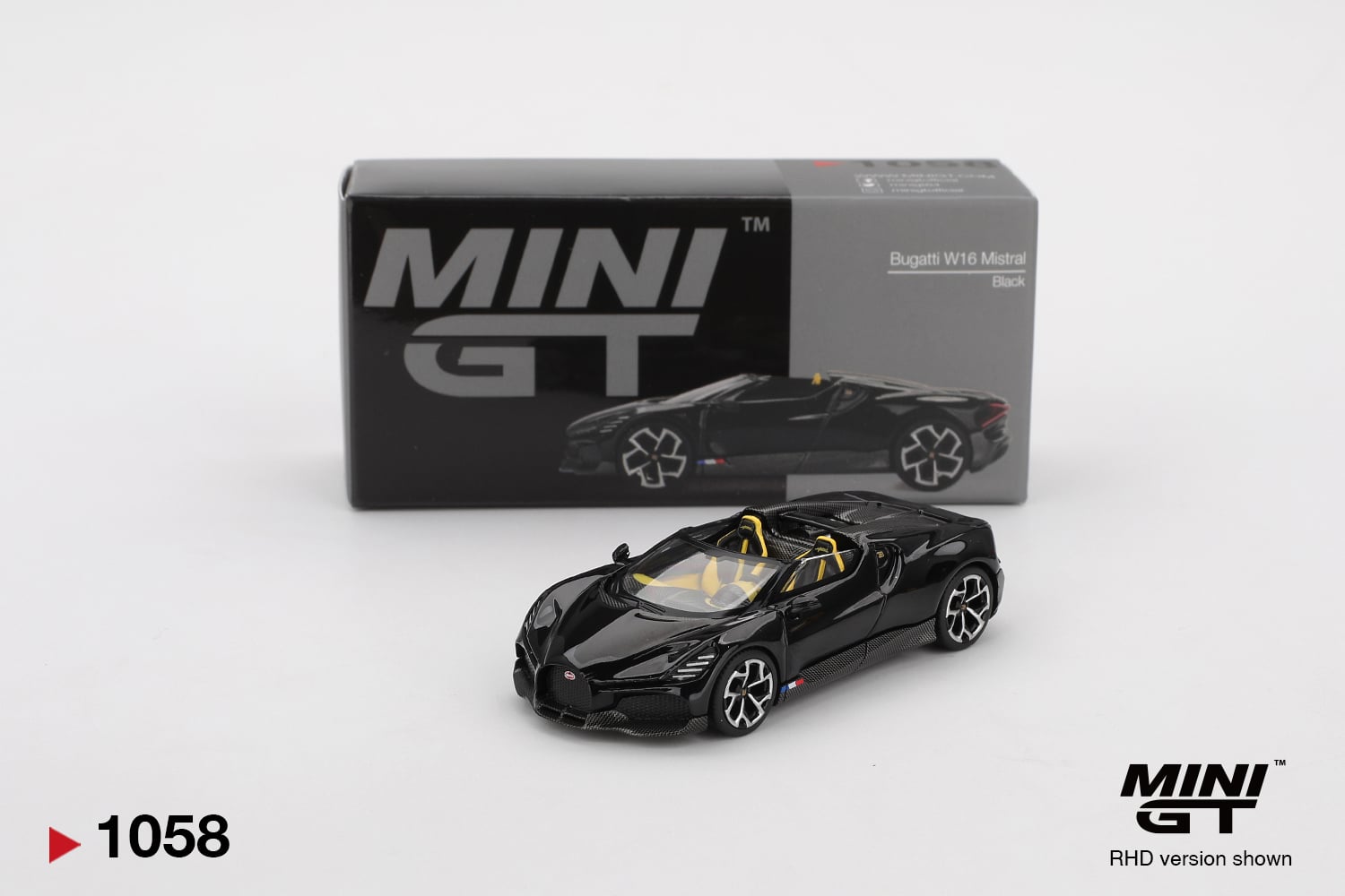 Mini GT 1/64 Bugatti W16 Mistral Black - MGT01058-L