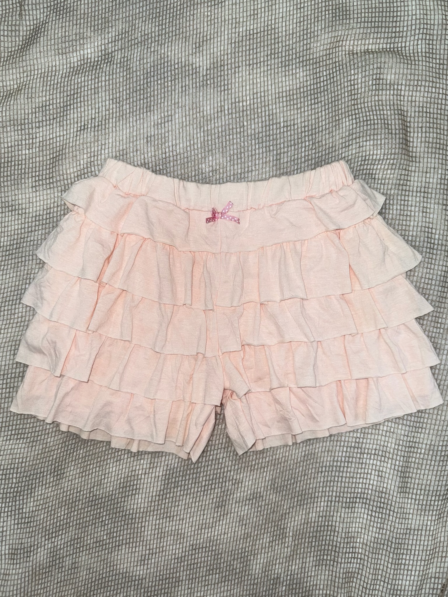 Balletcore Baby Pink Tiered Ruffle Shorts 